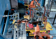 Fertigteilstapelanlage mit Roboterautomation