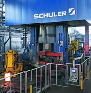 Hydraulic forging presses for forging railway wheels