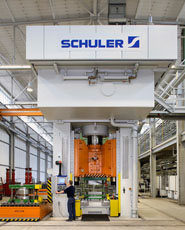 Hydraulic drawing press for boiler parts